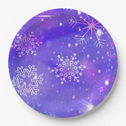 Gelukkig Nieuwjaar Paarse feestdagen Papieren Bordje (Voorkant)