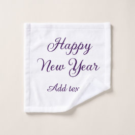 Gelukkig nieuwjaar paarse kalligrafie eenvoudig mi washandje