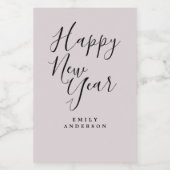 Gelukkig Nieuwjaar Paarse Personalized Feest Wijn Etiket (Enkel label)