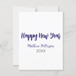 Gelukkig nieuwjaar paarse zwart voeg naam jaar een briefkaart