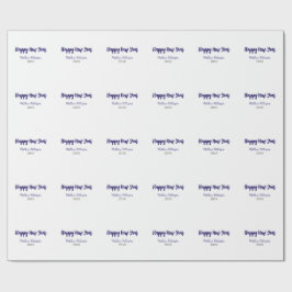 Gelukkig nieuwjaar paarse zwart voeg naam jaar een cadeaupapier