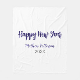 Gelukkig nieuwjaar paarse zwart voeg naam jaar een fleece deken