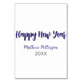 Gelukkig nieuwjaar paarse zwart voeg naam jaar een kaart