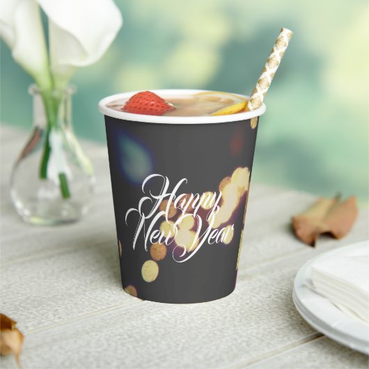 Gelukkig nieuwjaar papieren bekers (Insitu)