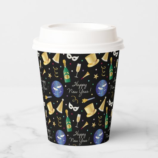 Gelukkig nieuwjaar papieren bekers (Voorkant)
