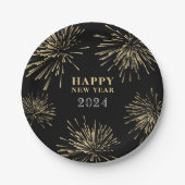 Gelukkig nieuwjaar papieren bordje (Voorkant)