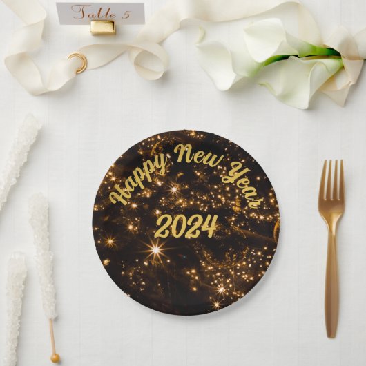 Gelukkig nieuwjaar papieren bordje (Huwelijk)