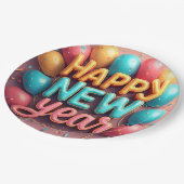 Gelukkig nieuwjaar papieren bordje (Gekanteld)