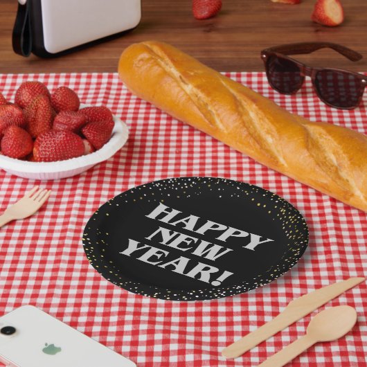 Gelukkig nieuwjaar papieren bordje (Picknick)