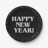 Gelukkig nieuwjaar papieren bordje (Voorkant)
