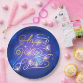 Gelukkig nieuwjaar papieren bordje (Feest)