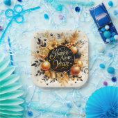 Gelukkig nieuwjaar papieren bordje (Feest)