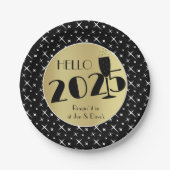 Gelukkig nieuwjaar papieren bordje (Voorkant)