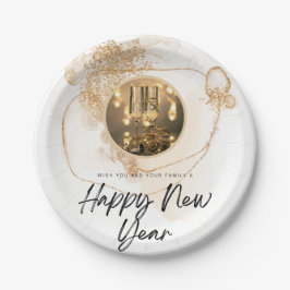 Gelukkig nieuwjaar papieren bordje