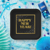 Gelukkig nieuwjaar papieren bordje (Feest)