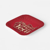 Gelukkig nieuwjaar papieren bordje (Gebogen)