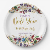 Gelukkig nieuwjaar papieren bordje (Voorkant)