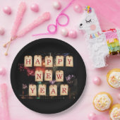 Gelukkig nieuwjaar papieren bordje (Feest)