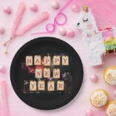 Gelukkig nieuwjaar papieren bordje (Feest)