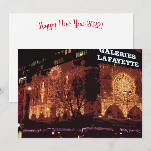 Gelukkig nieuwjaar! Parijs kerstverlichting Dank j Bedankkaart (Voorkant / Achterkant)