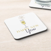 Gelukkig Nieuwjaar Party Champagne Sparkler Bier Onderzetter (Linkerzijde)