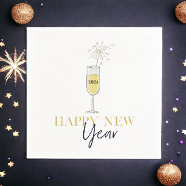 Gelukkig Nieuwjaar Party Champagne Sparkler Jaar Servet