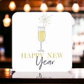 Gelukkig Nieuwjaar Party Champagne Sparkler Kartonnen Onderzetters