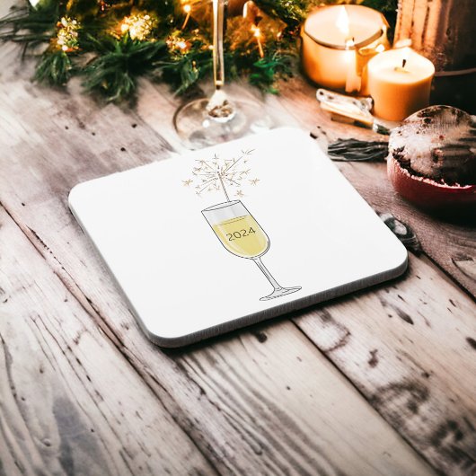 Gelukkig Nieuwjaar Party Champagne Sparkler met Ja Bier Onderzetter