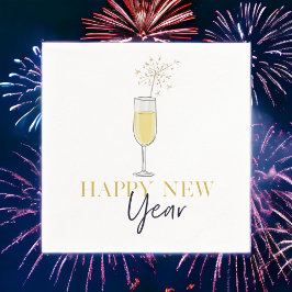 Gelukkig Nieuwjaar Party Champagne Sparkler Servet