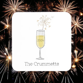 Gelukkig Nieuwjaar Party Vakantie Champagne Custom Bier Onderzetter