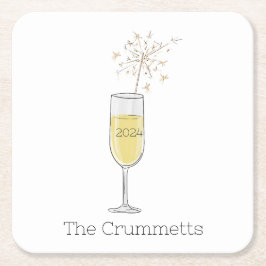 Gelukkig Nieuwjaar Party Vakantie Champagne Custom Kartonnen Onderzetters