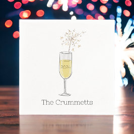 Gelukkig Nieuwjaar Party Vakantie Champagne Custom Servet