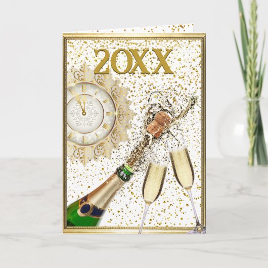 Gelukkig Nieuwjaar Personaliseer tekst en handteke Feestdagen Kaart (Voorkant)