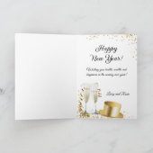 Gelukkig Nieuwjaar Personaliseer tekst en handteke Feestdagen Kaart (Binnen)