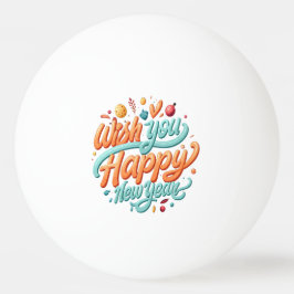 Gelukkig nieuwjaar pingpongbal