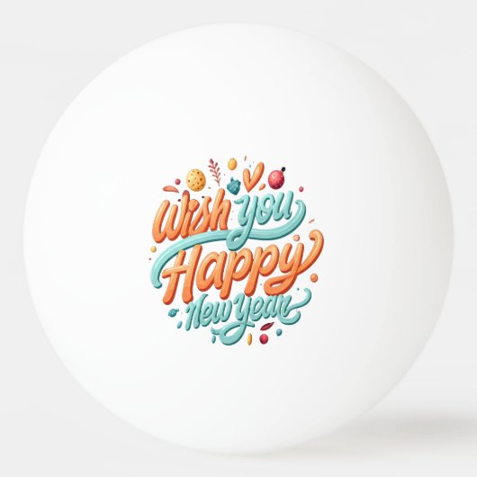 Gelukkig nieuwjaar pingpongbal (Voorkant)