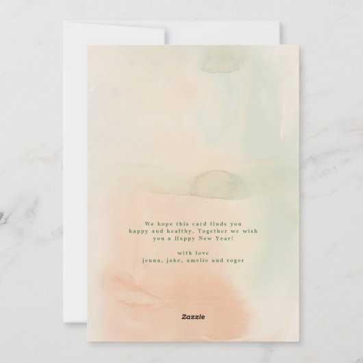 Gelukkig Nieuwjaar Poinsettia Collage Foto Feestdagenkaart (Achterkant)