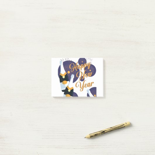 Gelukkig nieuwjaar post-it® notes (Op bureau)