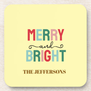 Gelukkig Nieuwjaar Prettig Kerstfeest Familie Bier Onderzetter