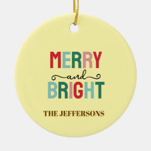 Gelukkig Nieuwjaar Prettig Kerstfeest Familie Keramisch Ornament