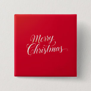 Gelukkig Nieuwjaar Prettig Kerstfeest Vakantieperi Vierkante Button 5,1 Cm