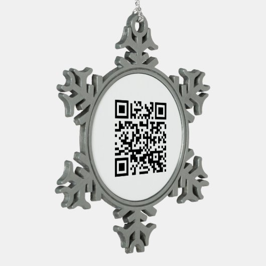 Gelukkig nieuwjaar! — QR-code Tin Sneeuwvlok Ornament (Links)