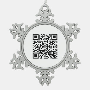 Gelukkig nieuwjaar! — QR-code Tin Sneeuwvlok Ornament