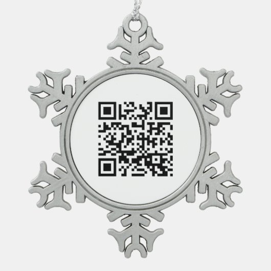 Gelukkig nieuwjaar! — QR-code Tin Sneeuwvlok Ornament (Voorkant)