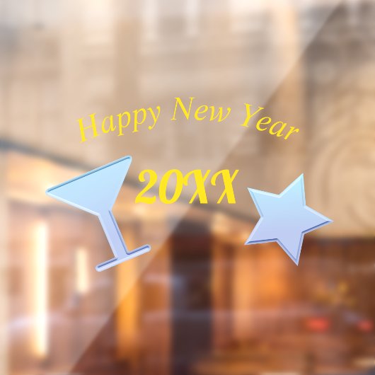 Gelukkig nieuwjaar raamsticker (Vel 2)