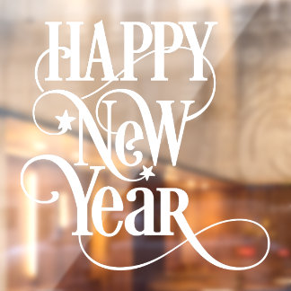 Gelukkig nieuwjaar raamsticker