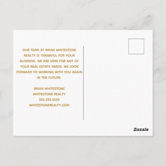 Gelukkig nieuwjaar Real Estate Company Gold Corpor Briefkaart (Achterkant)