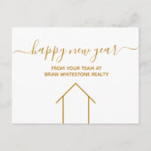 Gelukkig nieuwjaar Real Estate Company Gold Corpor Briefkaart (Voorkant)