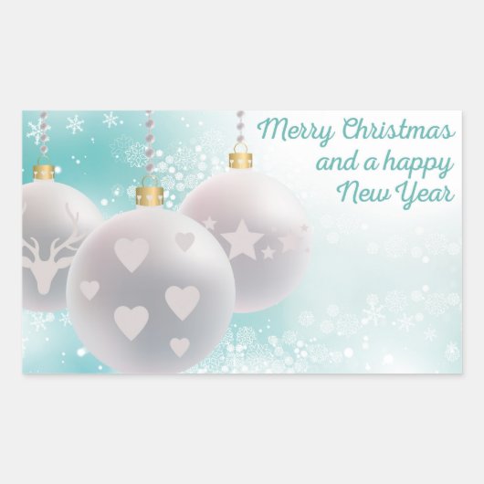 Gelukkig nieuwjaar rechthoekige sticker (Voorkant)