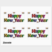 Gelukkig nieuwjaar rechthoekige sticker (Vel)